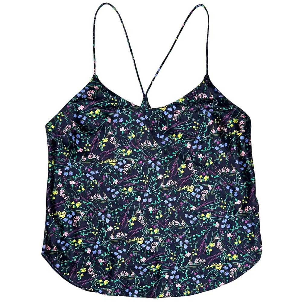 Victorias Secret Floral Satin Racerback Cami Lounge Pajama Top
